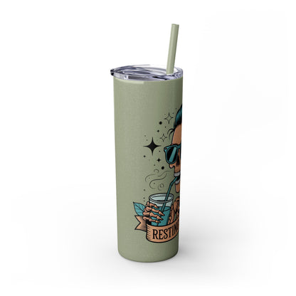 Funny Skull Mom Tumbler, Cool Gift for Moms, 20oz Skinny Cup, Unique Birthday Present, Trendy Drinkware for Halloween