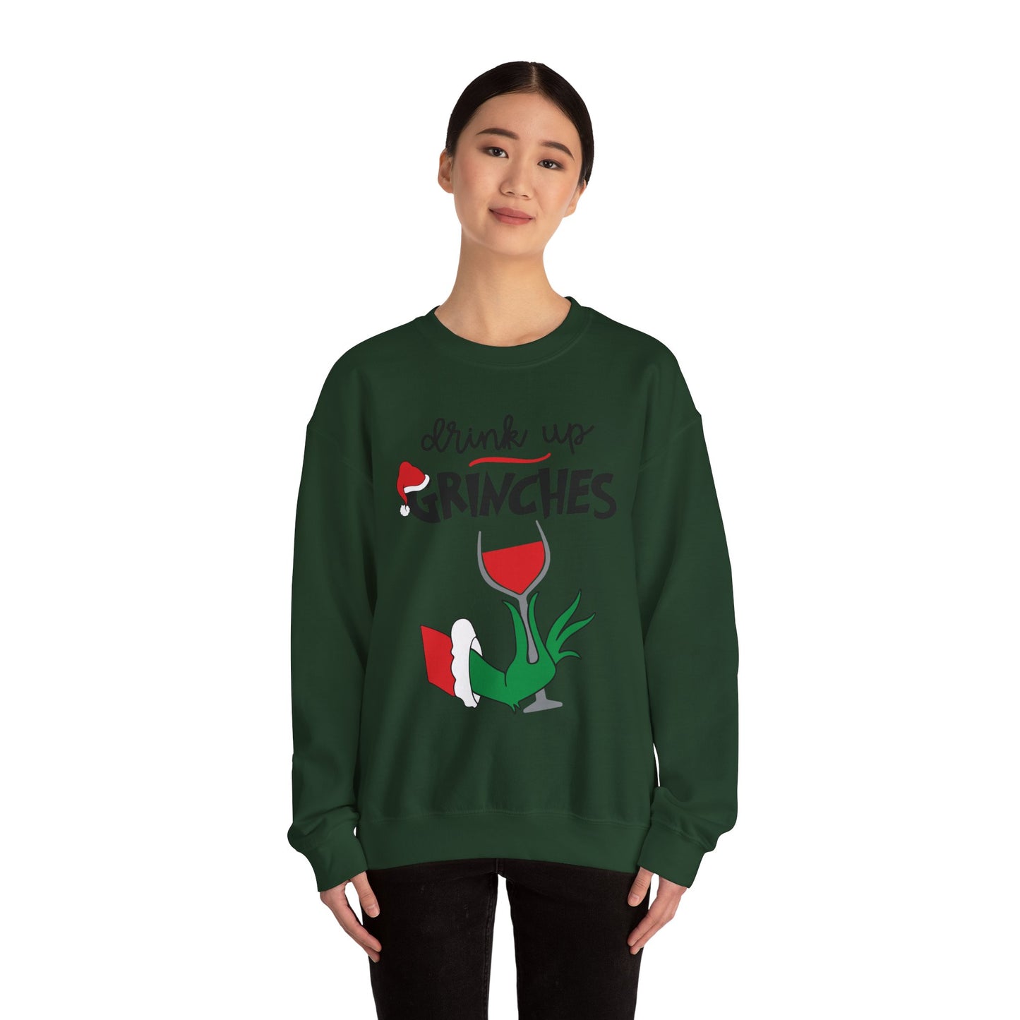 Festive Grinch Sweatshirt, Cozy Holiday Apparel, Funny Christmas Gift, Unisex Crewneck, Seasonal Loungewear, Winter Fashion