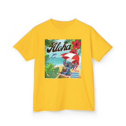 Aloha Paradise Kids Tee, Summer Shirt, Beachwear, Vacation Gift, Nature Lover Gift, Tropical Vibes, Kids Summer Fashion