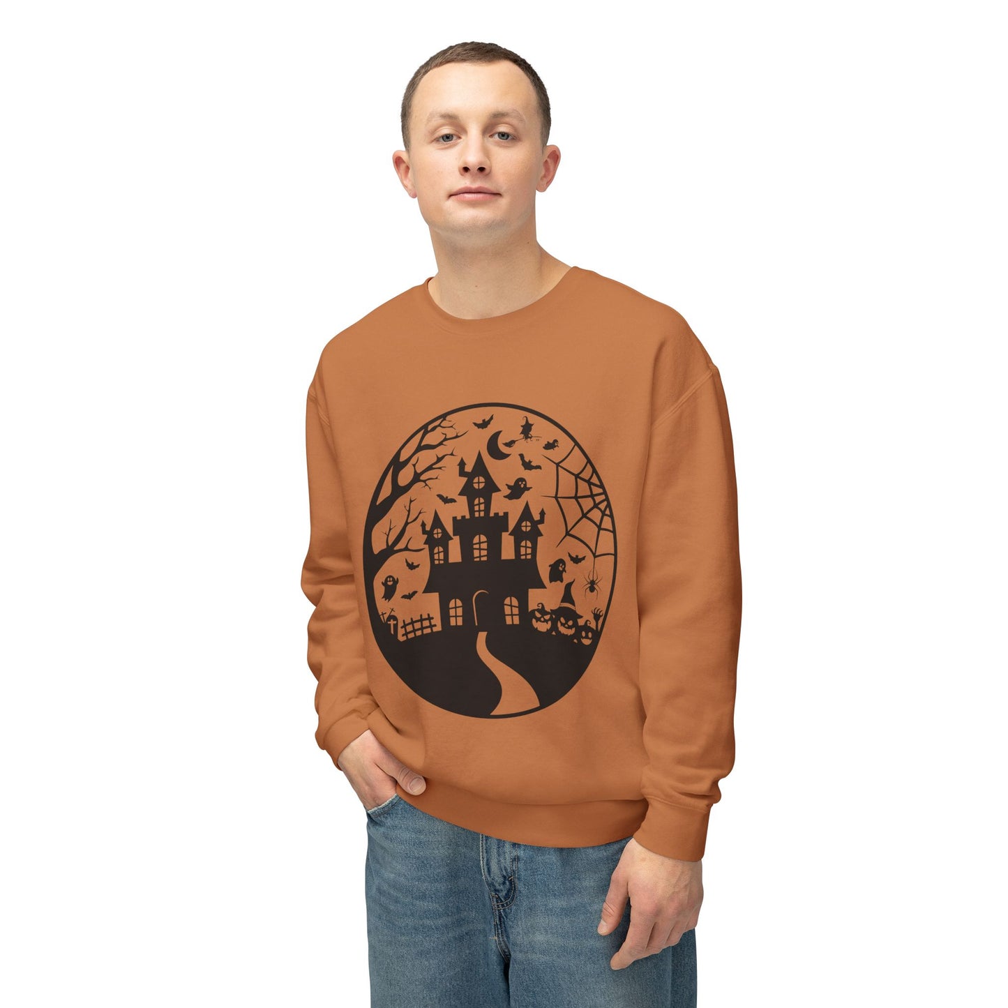 Halloween & Fall Vibes Unisex Crewneck Sweatshirt, Cozy Fall Apparel, Halloween Clothing, Gift for Autumn Lovers, Seasonal Sweater