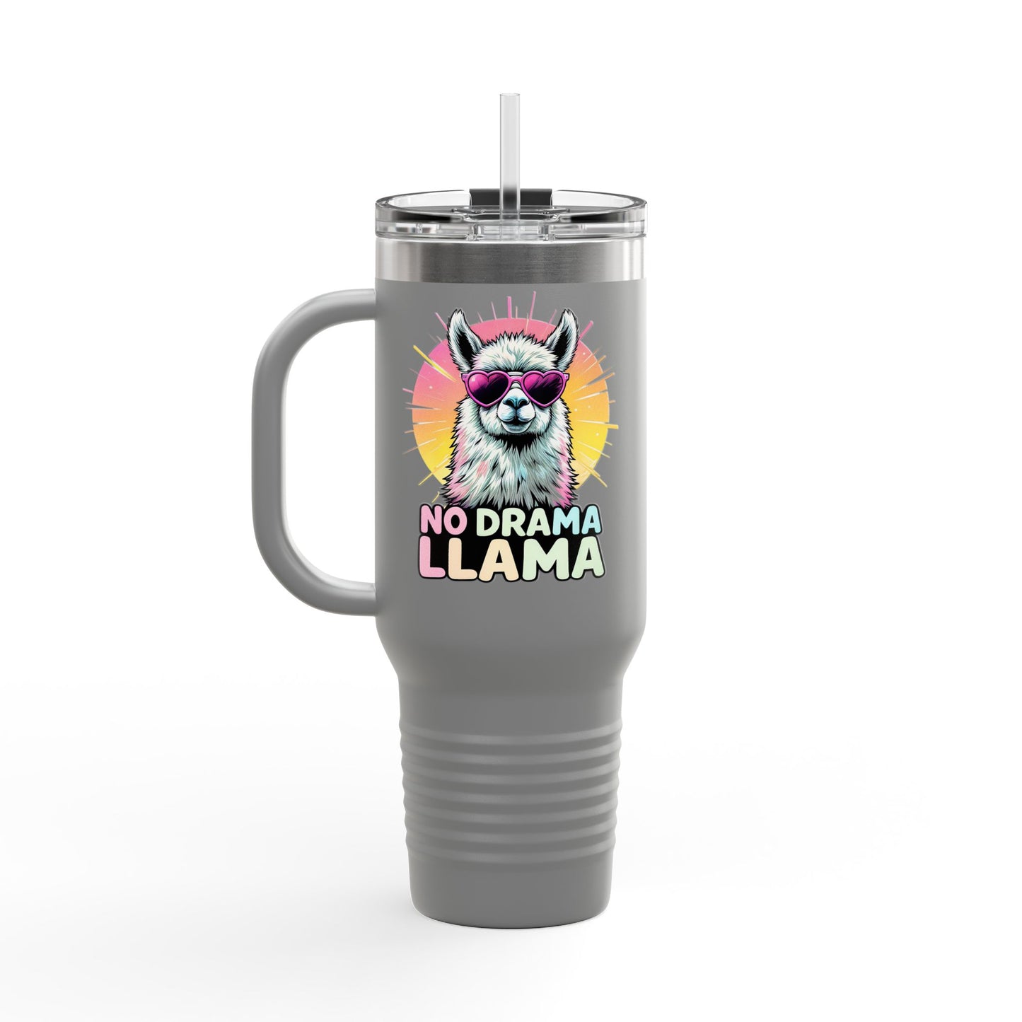 No Drama Llama Insulated Travel Mug, 40oz - Fun, Colorful Drinkware for Llama Lovers, Perfect Gift for Birthdays, Travel, or Camping, [...]