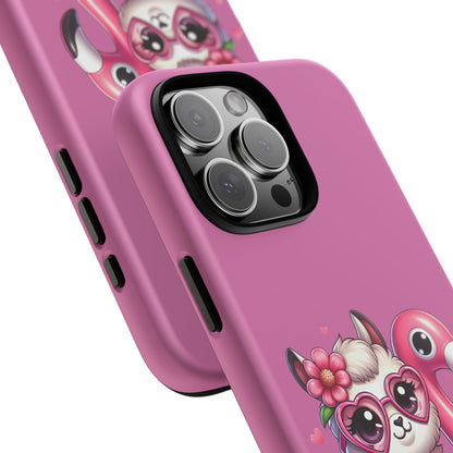 Cute Animal Phone Case, Phone Cover for Kids, Gift for Animal Lovers, Summer Vibes Accessory, Trendy Pink Case