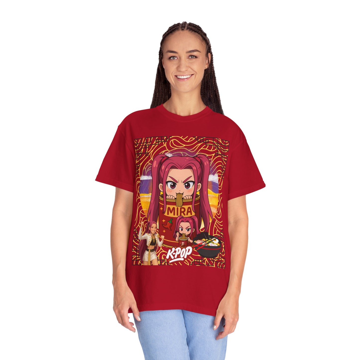 K-Pop Inspired Garment-Dyed T-Shirt, Trendy Streetwear, Anime Fan Apparel, Casual Wear, Gifts for Music Lovers