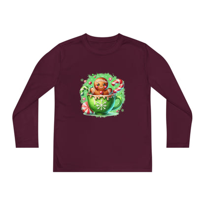 Gingerbread Holiday Long Sleeve Tee, Adorable Kids Shirt, Winter Apparel, Christmas Gift, Festive Youth Top