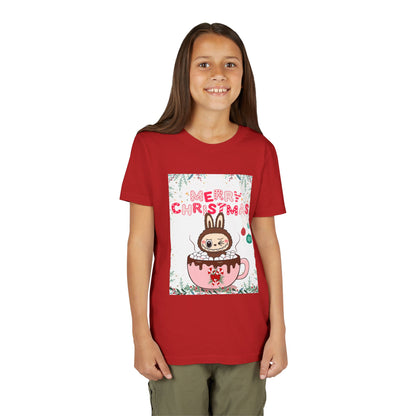 Christmas Bunny Youth Tee, Merry Christmas Shirt, Cute Holiday T-Shirt, Kids Christmas Apparel, Festive Youth Shirt