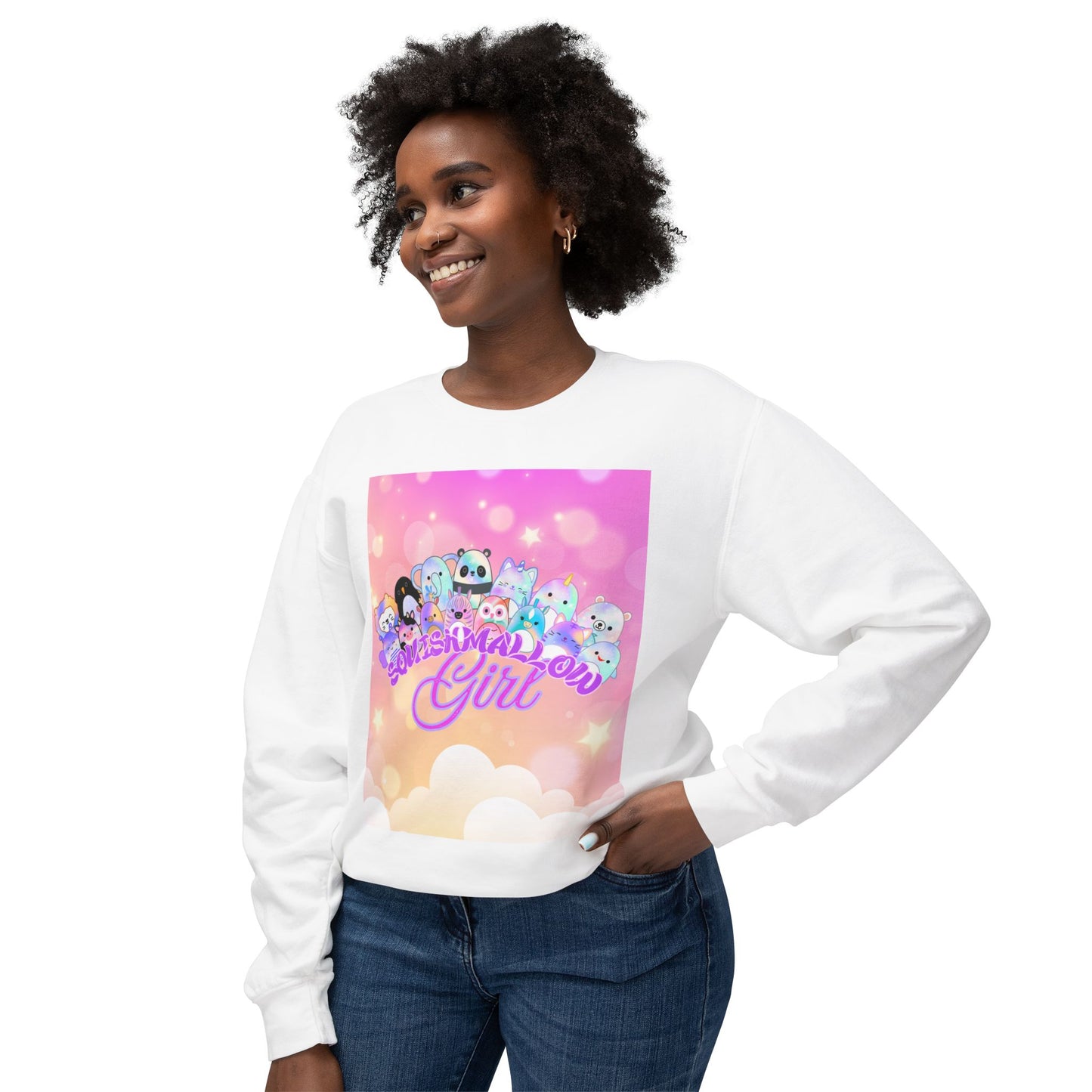 Whimsical Crewneck Sweatshirt for Dreamers, Cute Gift for Girls, Cheerful Casual Wear, Cozy Fashion, Perfect for Birthdays