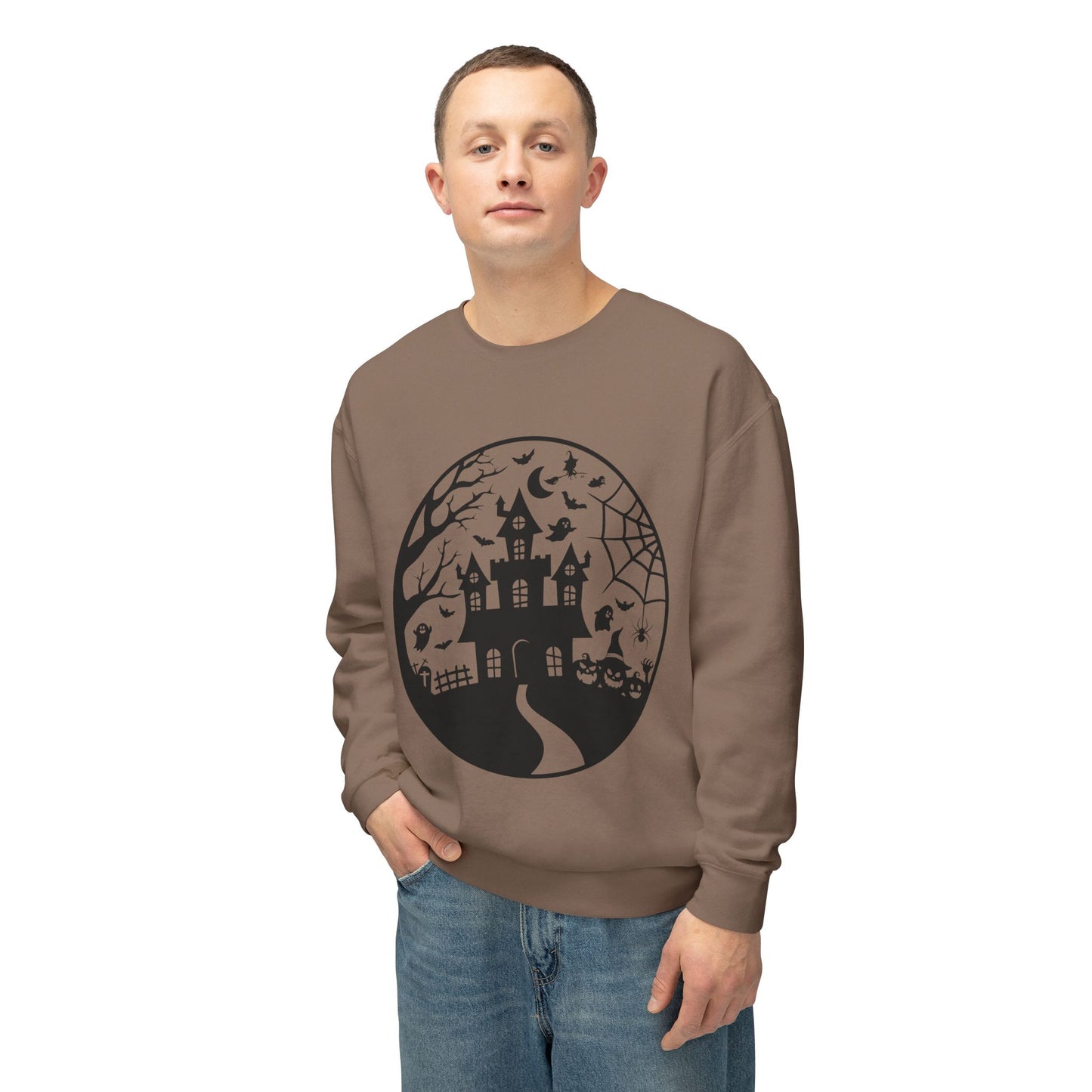 Halloween & Fall Vibes Unisex Crewneck Sweatshirt, Cozy Fall Apparel, Halloween Clothing, Gift for Autumn Lovers, Seasonal Sweater