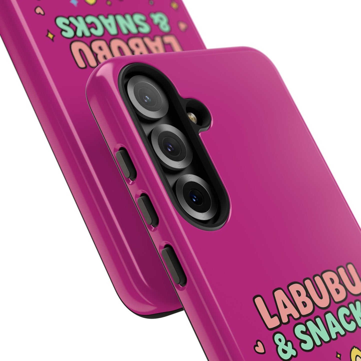 Cute Character Phone Case - Labubus & Snacks, Kawaii Accessories, Gift for Food Lovers, Fun Phone Cover, Cute Tech Gear