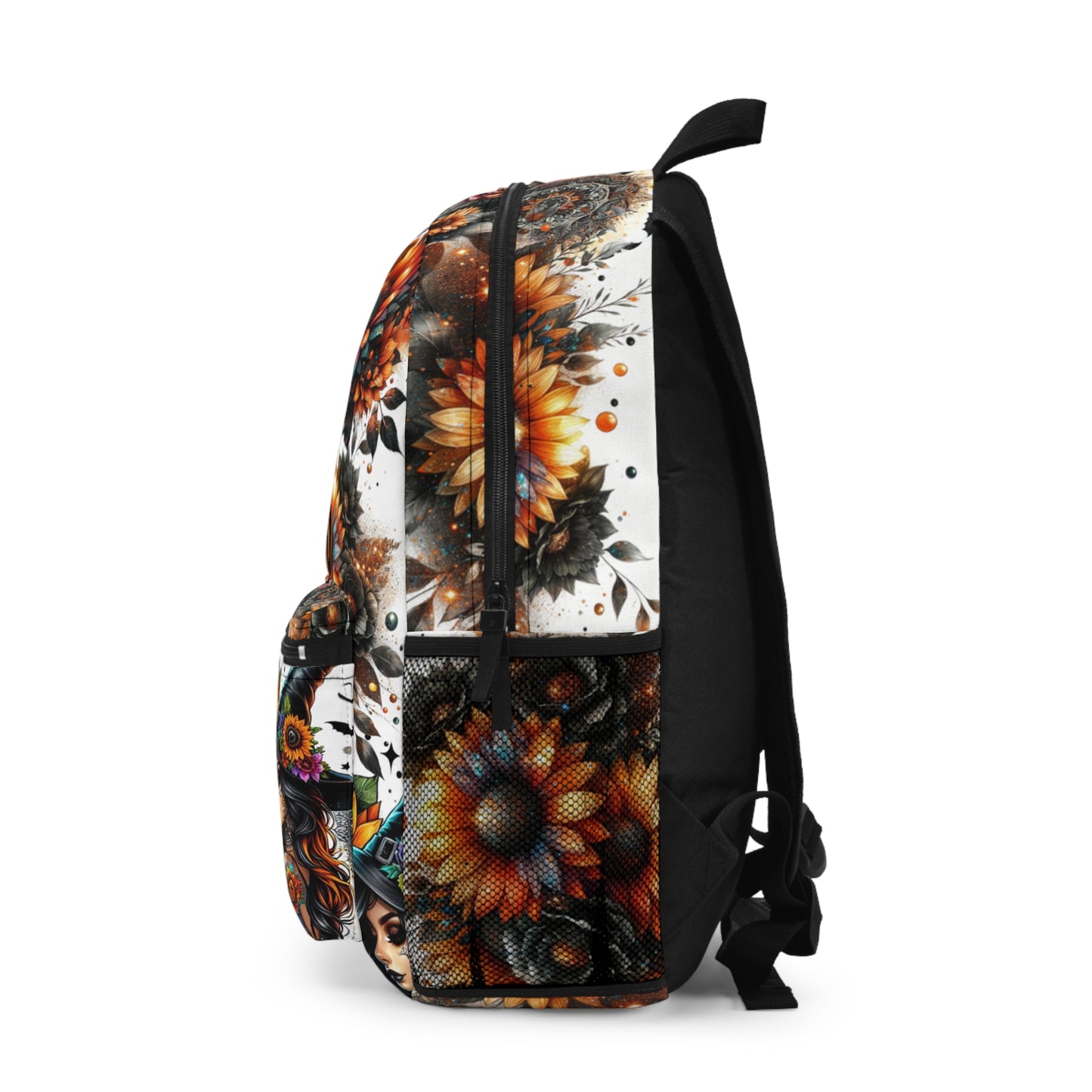 Fall-Themed Hocus Pocus Backpack, Boho Floral Book Bag, Halloween Tote, Sunflower Style Rucksack, Witchy School Supply