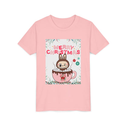 Christmas Bunny Youth Tee, Merry Christmas Shirt, Cute Holiday T-Shirt, Kids Christmas Apparel, Festive Youth Shirt