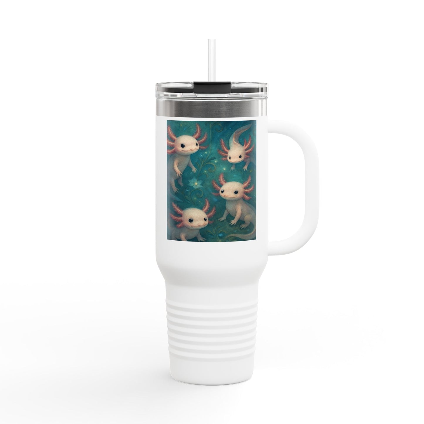 Whimsical Insulated Travel Mug, 40oz - Cute Creatures Design for Coffee Lovers, Travel, Gifts, Birthday, Nature Enthusiasts, Fun Mugs