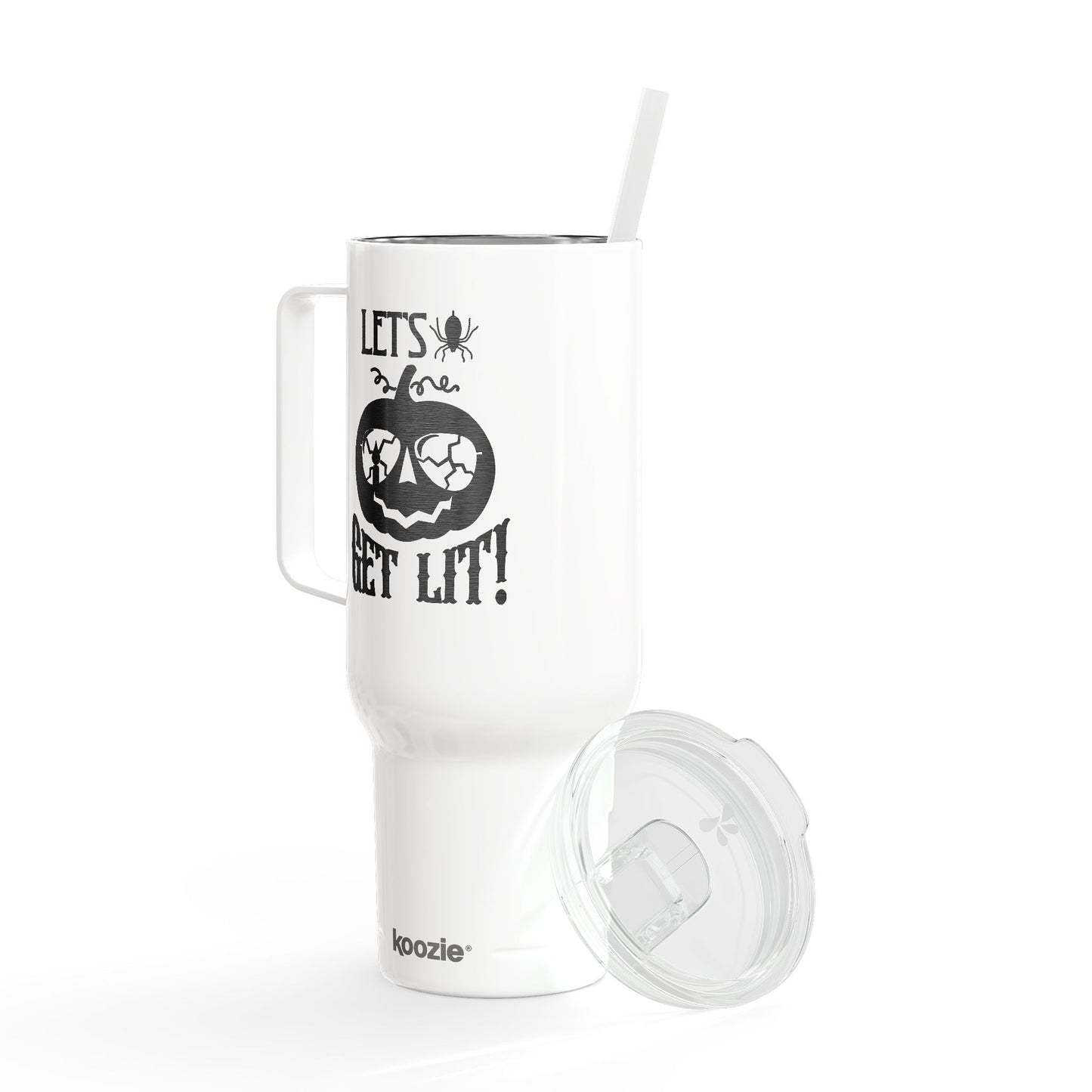 Personalized Insulated Tumbler with Lid, 40oz - Perfect for Parties, Gifts, Travel, Halloween, Get Lit Design