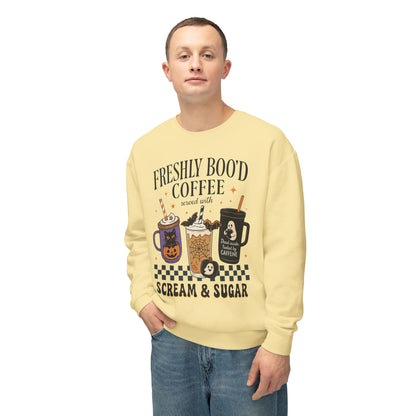 Halloween Coffee Sweatshirt, Unisex Halloween Crewneck, Scream & Sugar Sweater, Gift for Coffee Lovers, Fall Fashion