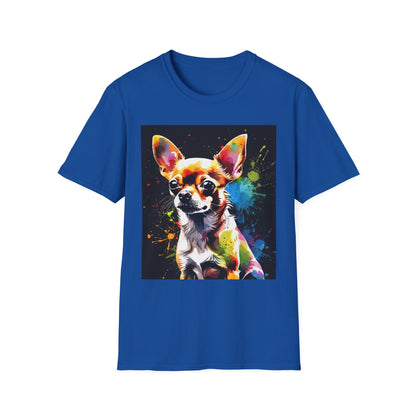 Colorful Chihuahua Art T-Shirt, Pet Lover Gift, Animal Lover Tee, Casual Wear, Unique Dog T-Shirt, Dog Mom Gift