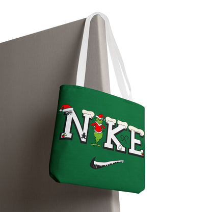 Whimsical Christmas Tote Bag, Grinch Design, Holiday Shopping, Gift Bag, Eco-Friendly, Merry Christmas Decor
