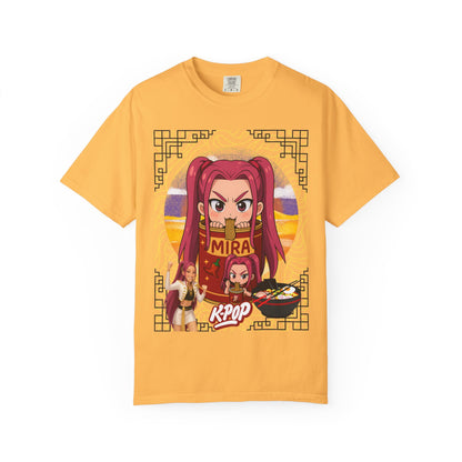 K-Pop Inspired Garment-Dyed T-Shirt, Trendy Streetwear, Anime Fan Apparel, Casual Wear, Gifts for Music Lovers