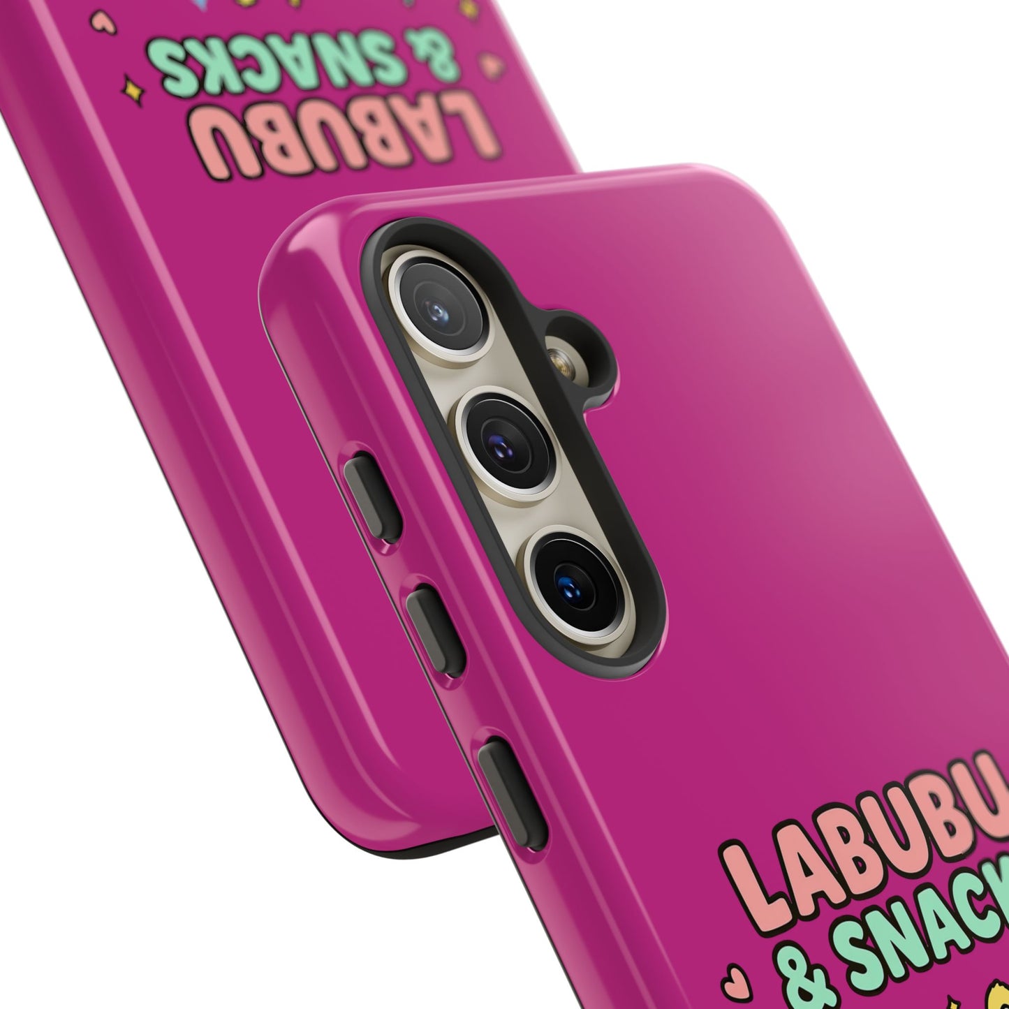 Cute Character Phone Case - Labubus & Snacks, Kawaii Accessories, Gift for Food Lovers, Fun Phone Cover, Cute Tech Gear
