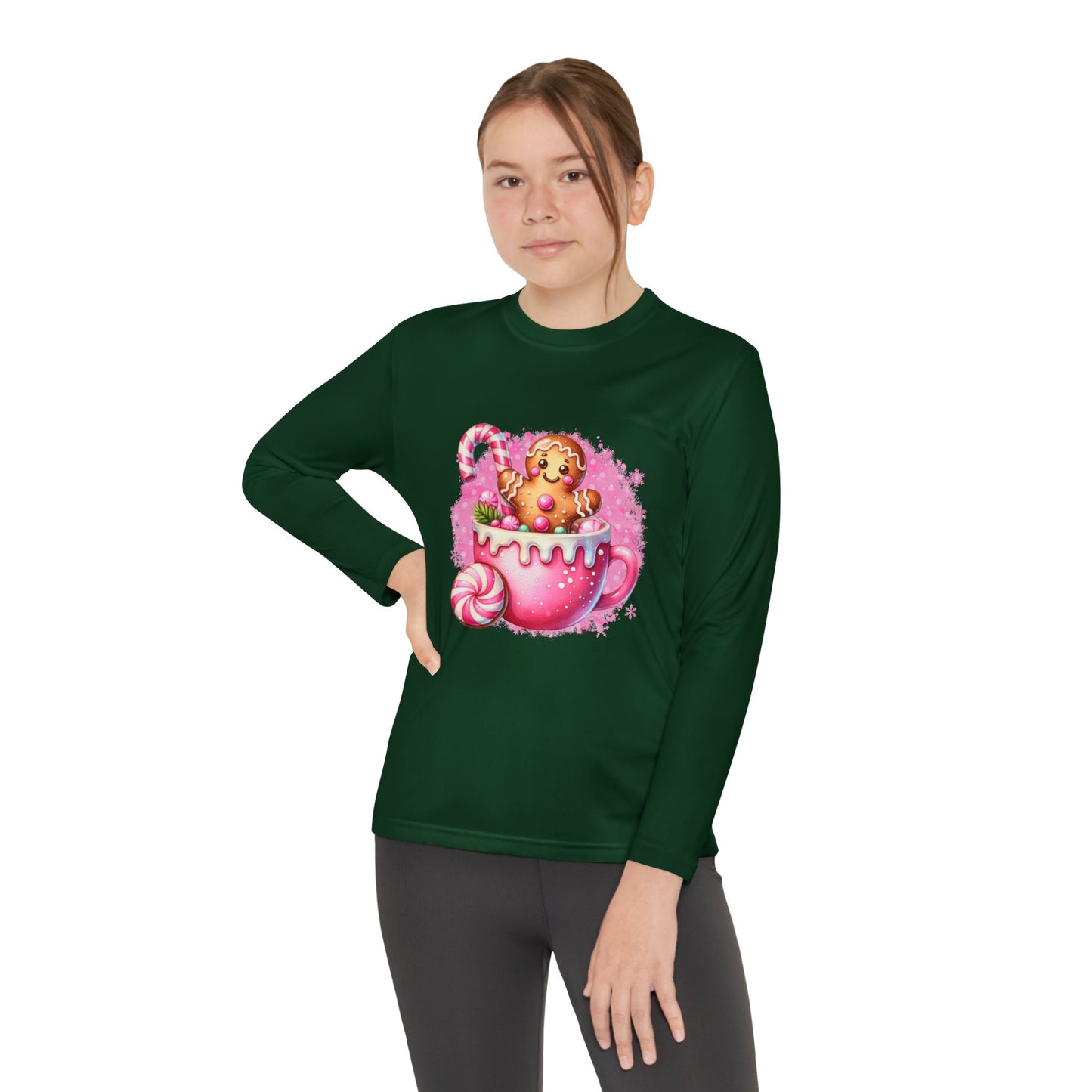 Youth Long Sleeve Holiday Tee - Cute Gingerbread Design, Perfect for Christmas, Winter Celebrations, Gift for Kids, Festive Wear, [...]