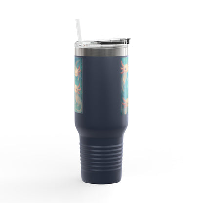 Whimsical Insulated Travel Mug, 40oz - Cute Creatures Design for Coffee Lovers, Travel, Gifts, Birthday, Nature Enthusiasts, Fun Mugs